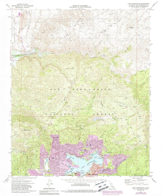 1971 Lake Arrowhead, CA - California - USGS Topographic Map