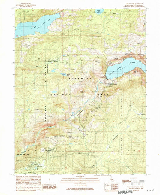 1990 Lake Eleanor, CA - California - USGS Topographic Map