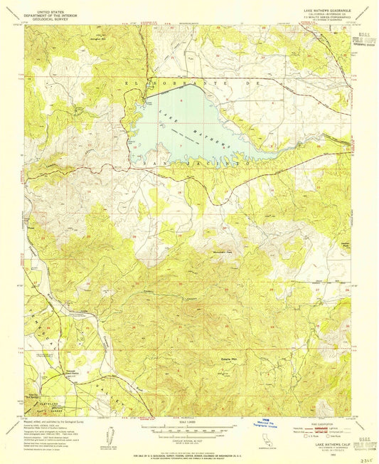 1953 Lake Mathews, CA - California - USGS Topographic Map