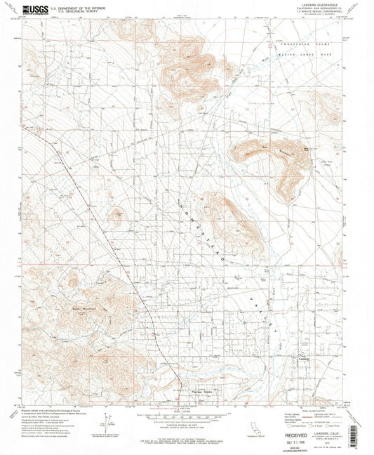 1972 Landers, CA - California - USGS Topographic Map