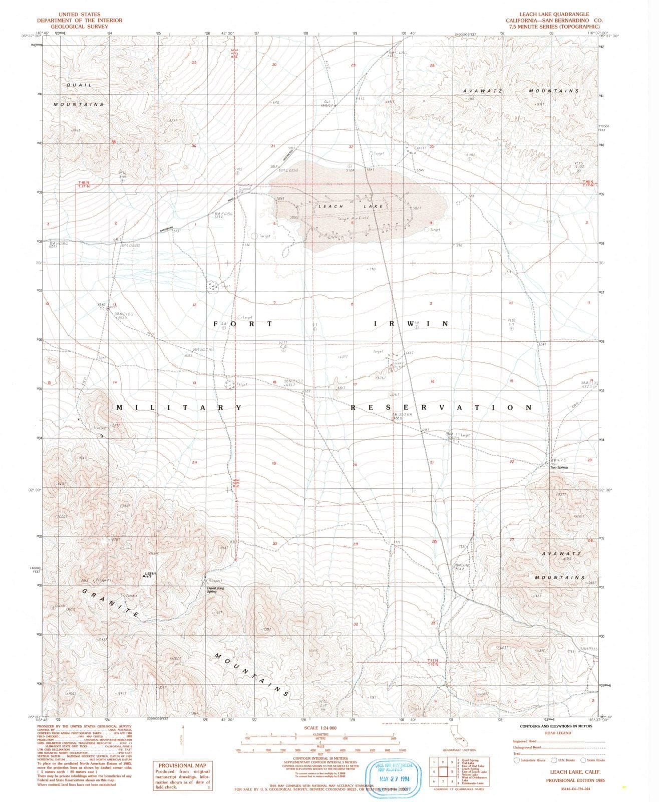 1985 Leach Lake, CA - California - USGS Topographic Map