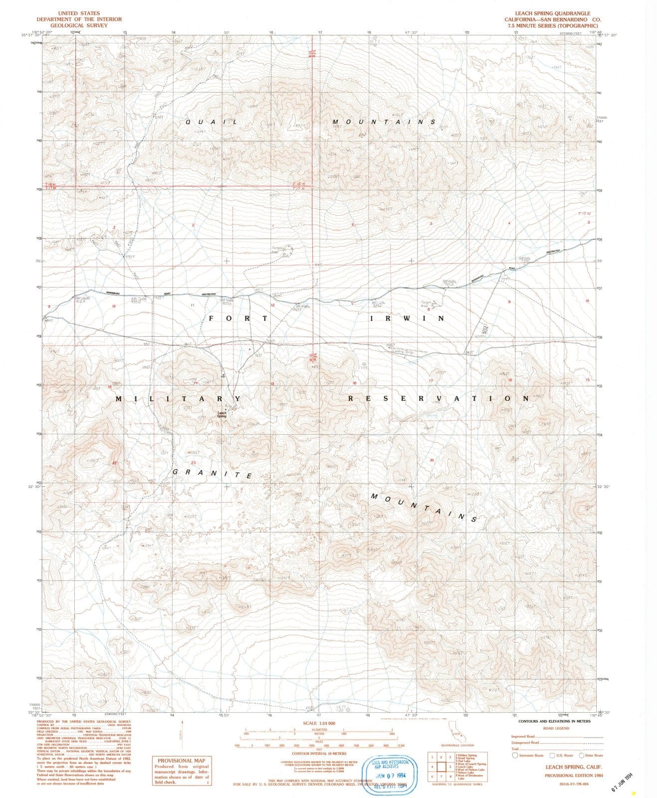 1984 Leach Spring, CA - California - USGS Topographic Map