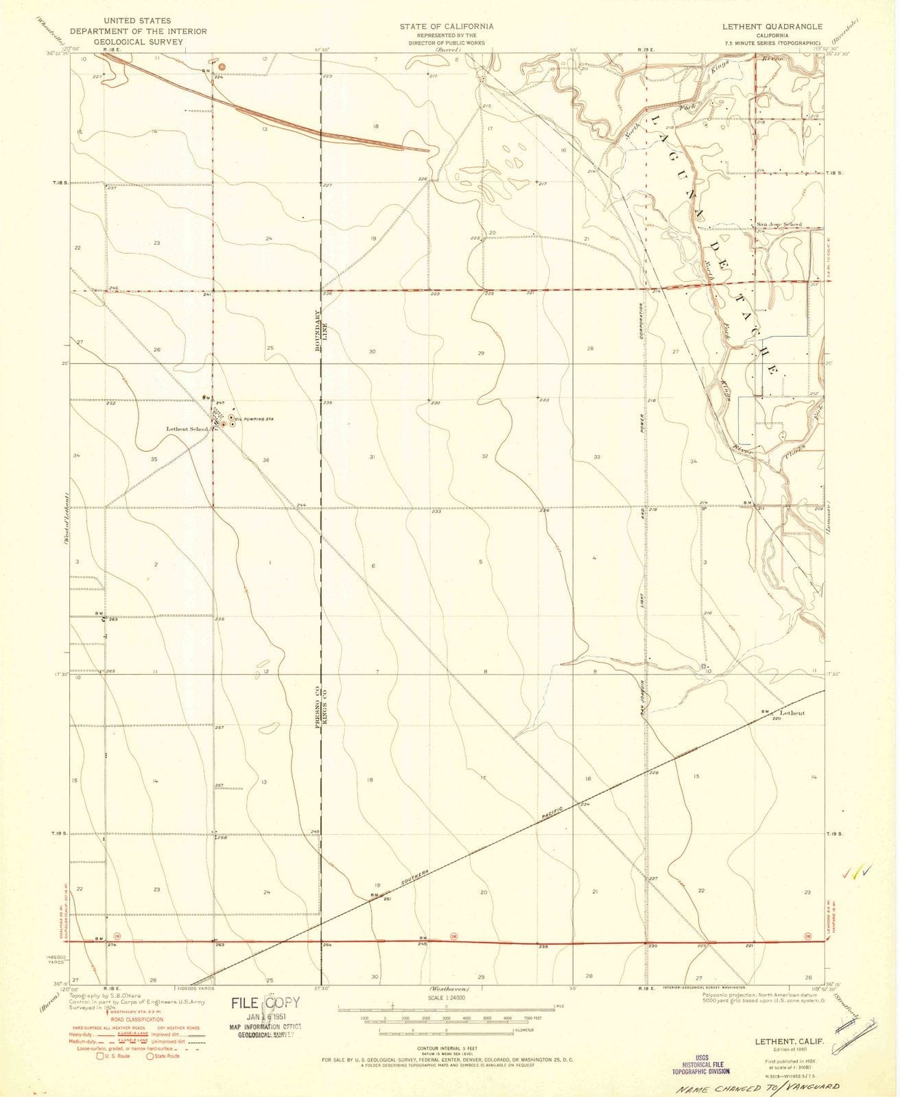 1950 Lethent, CA - California - USGS Topographic Map