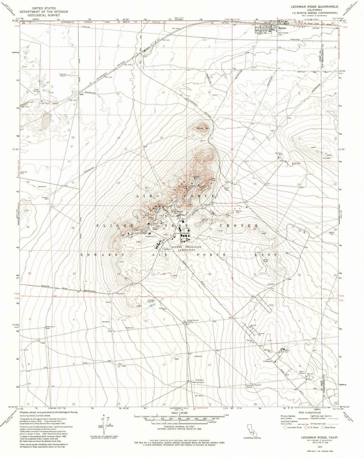 1973 Leuhman Ridge, CA - California - USGS Topographic Map