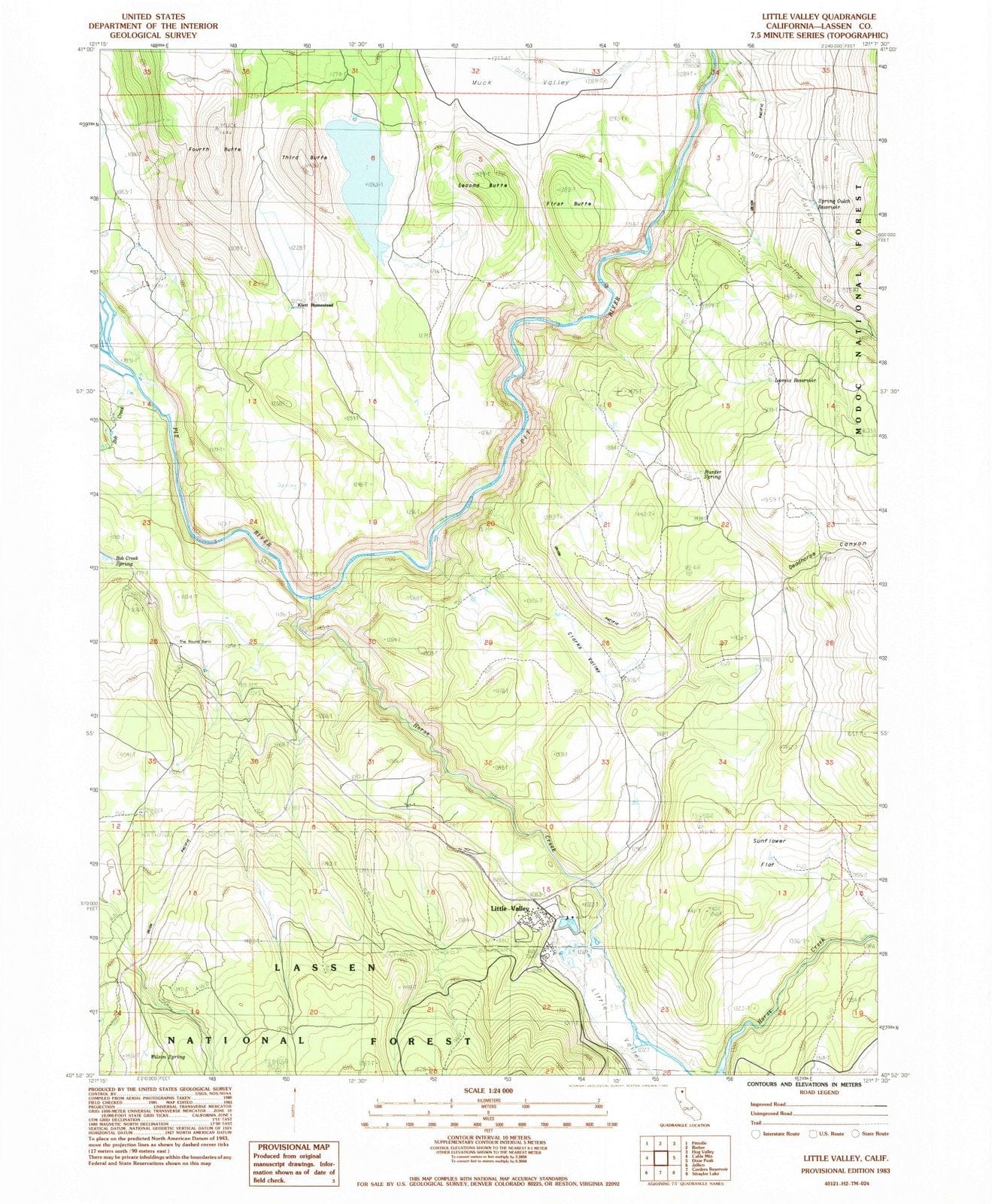1983 Little Valley, CA - California - USGS Topographic Map