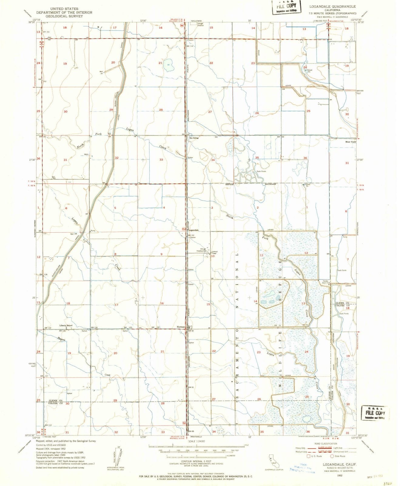 1952 Logandale, CA - California - USGS Topographic Map