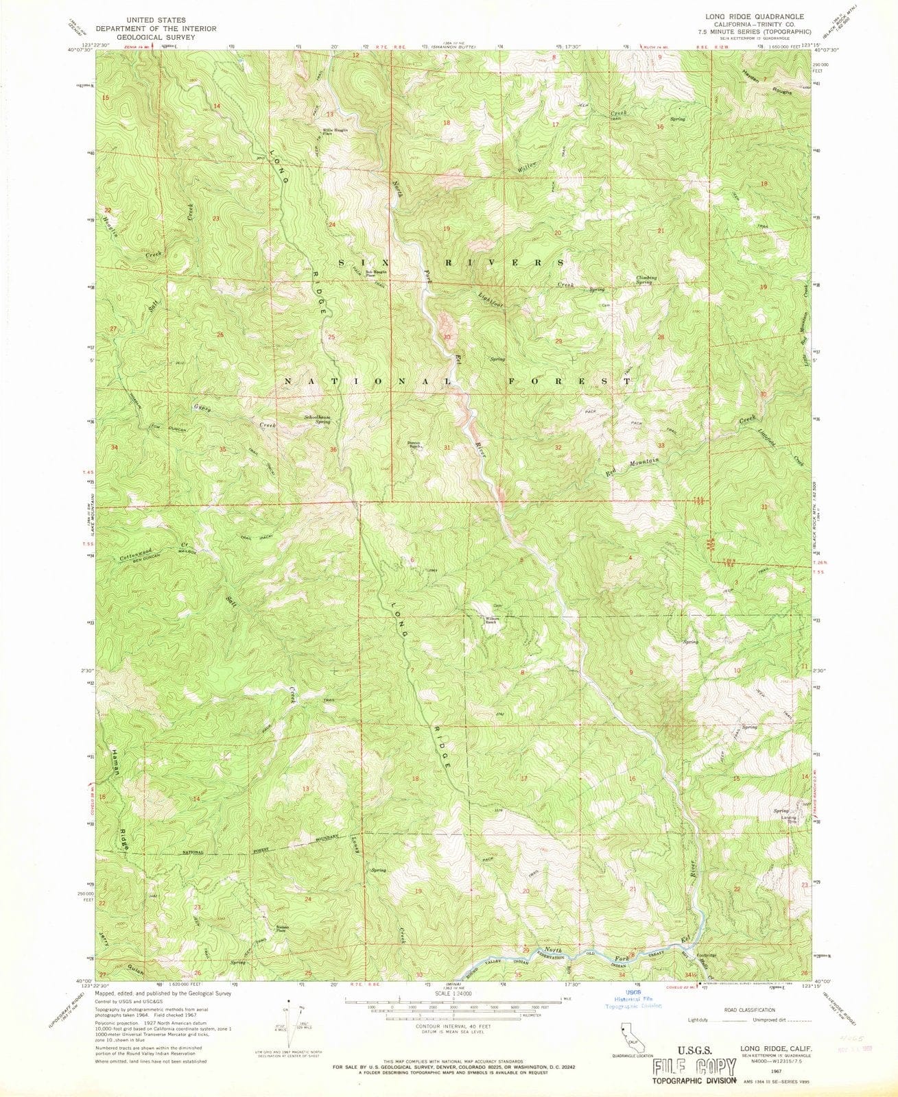 1967 Long Ridge, CA - California - USGS Topographic Map