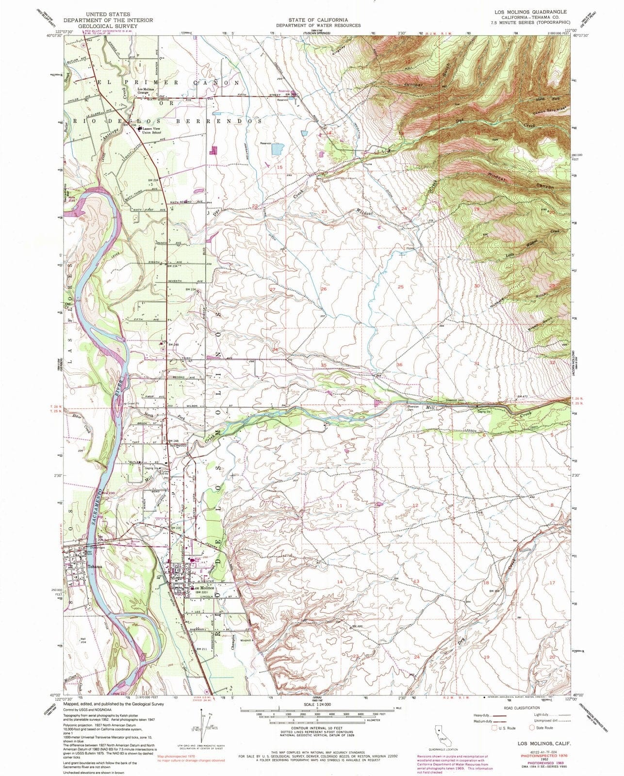 1952 Los Molinos, CA - California - USGS Topographic Map