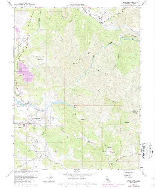 1958 Lower Lake, CA - California - USGS Topographic Map