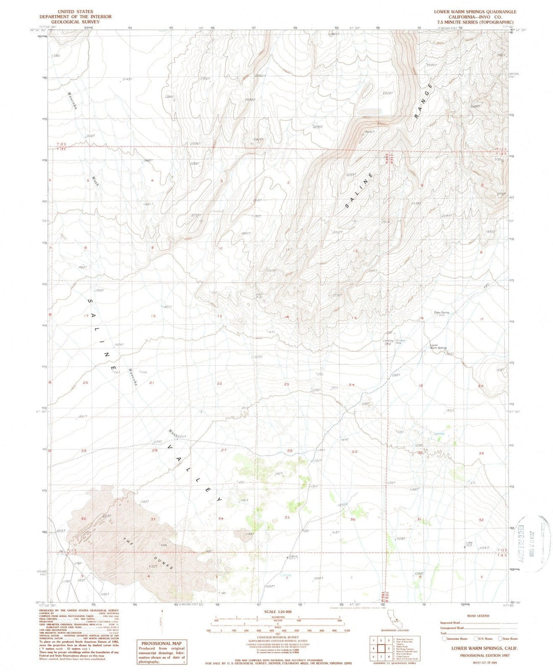 1987 Lower Warm Springs, CA - California - USGS Topographic Map