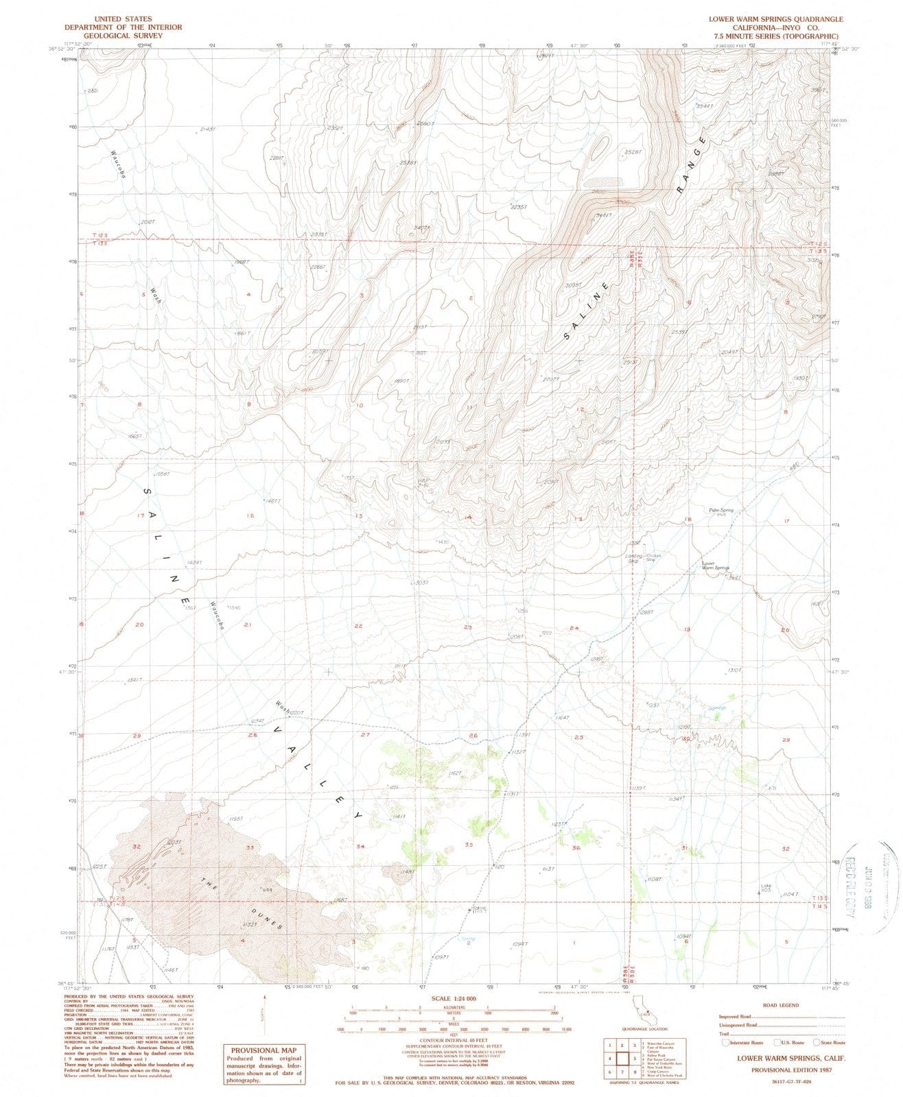 1987 Lower Warm Springs, CA - California - USGS Topographic Map