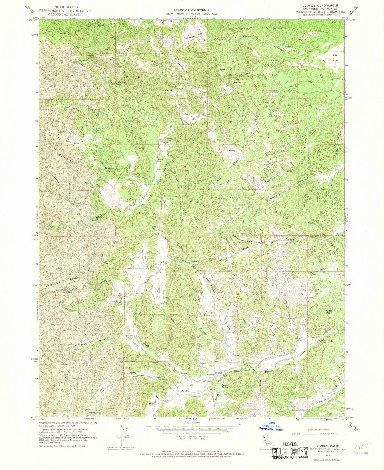 1967 Lowrey, CA - California - USGS Topographic Map