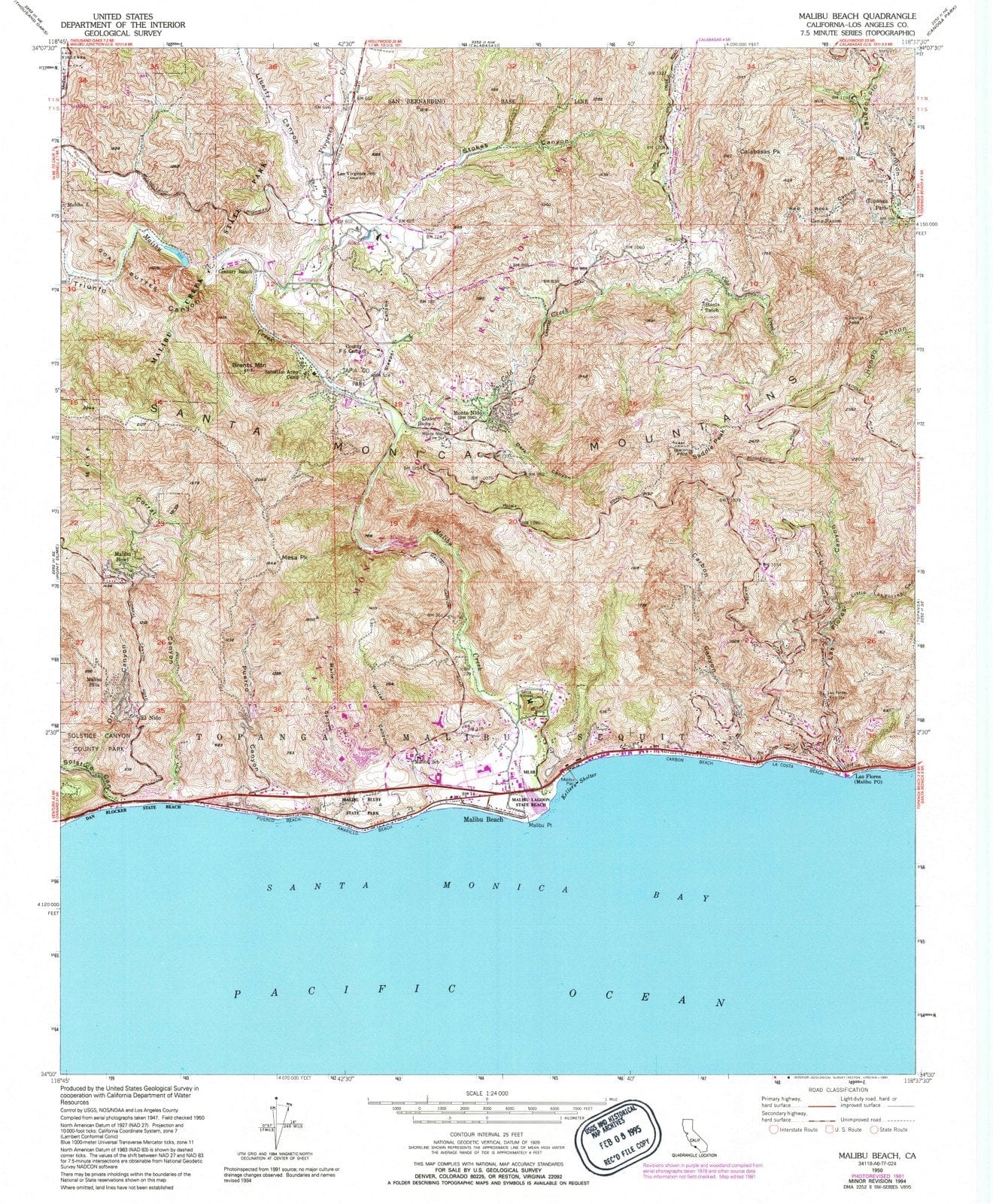 1950 Malibu, CA - California - USGS Topographic Map
