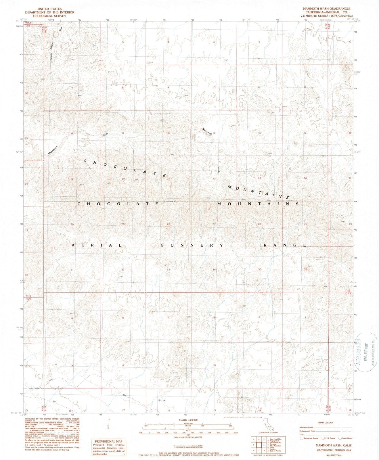 1988 Mammoth Wash, CA - California - USGS Topographic Map