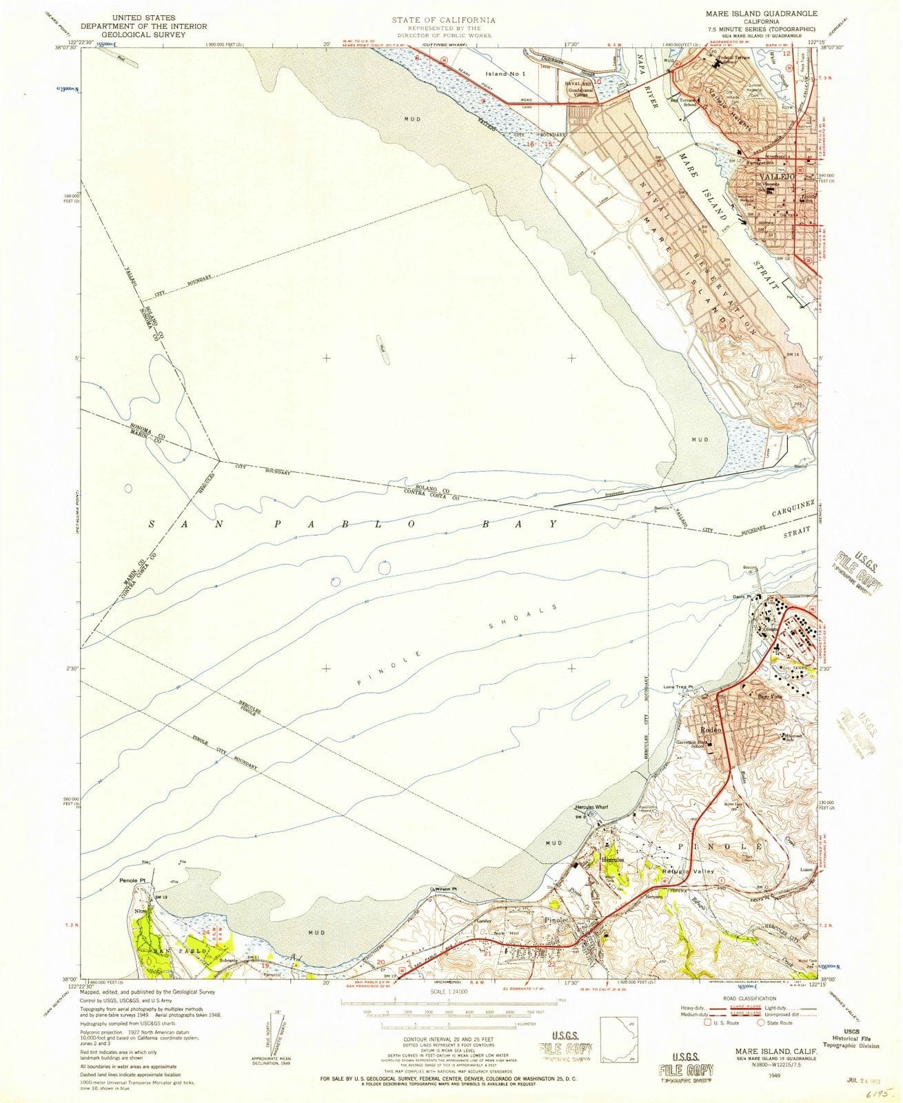1949 Mare Island, CA - California - USGS Topographic Map