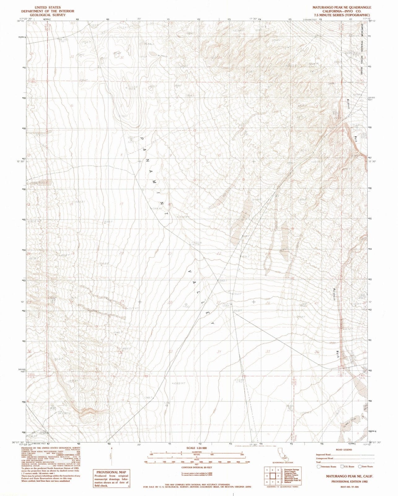 1982 Maturango Peak, CA - California - USGS Topographic Map