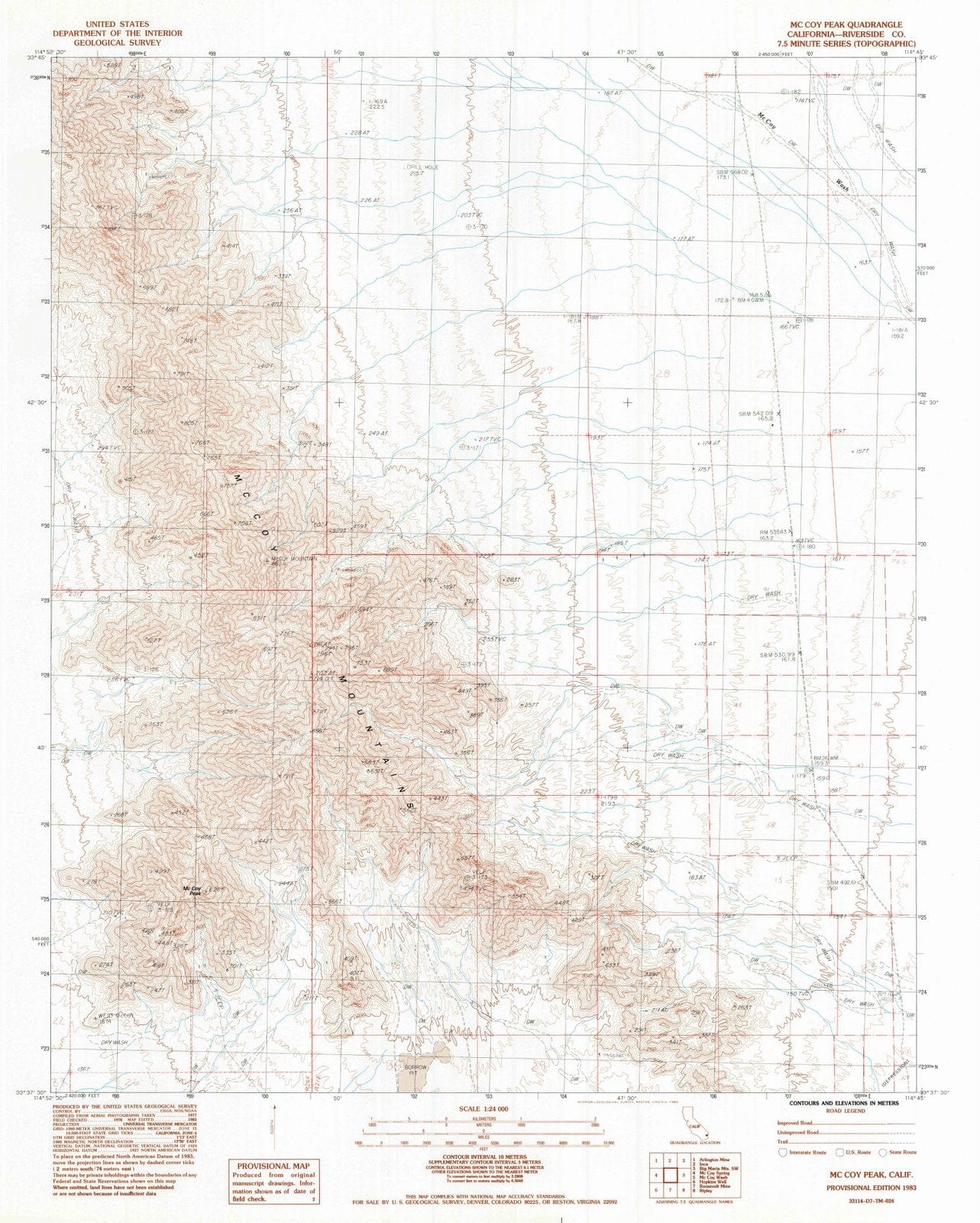 1983 Mc Coy Peak, CA - California - USGS Topographic Map