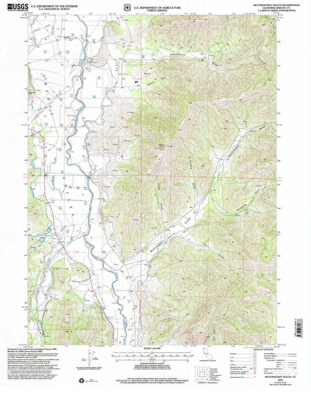 2001 Mcconaughy Gulch, CA - California - USGS Topographic Map