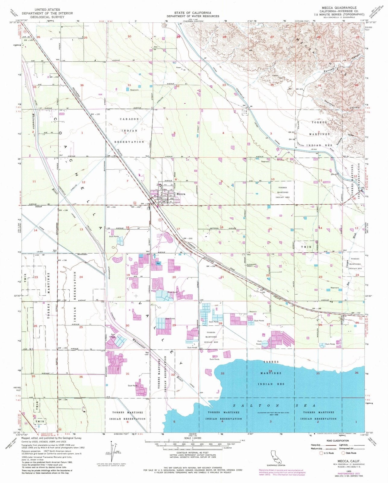 1955 Mecca, CA - California - USGS Topographic Map