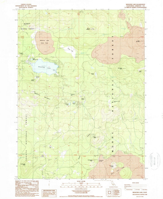 1988 Medicine Lake, CA - California - USGS Topographic Map