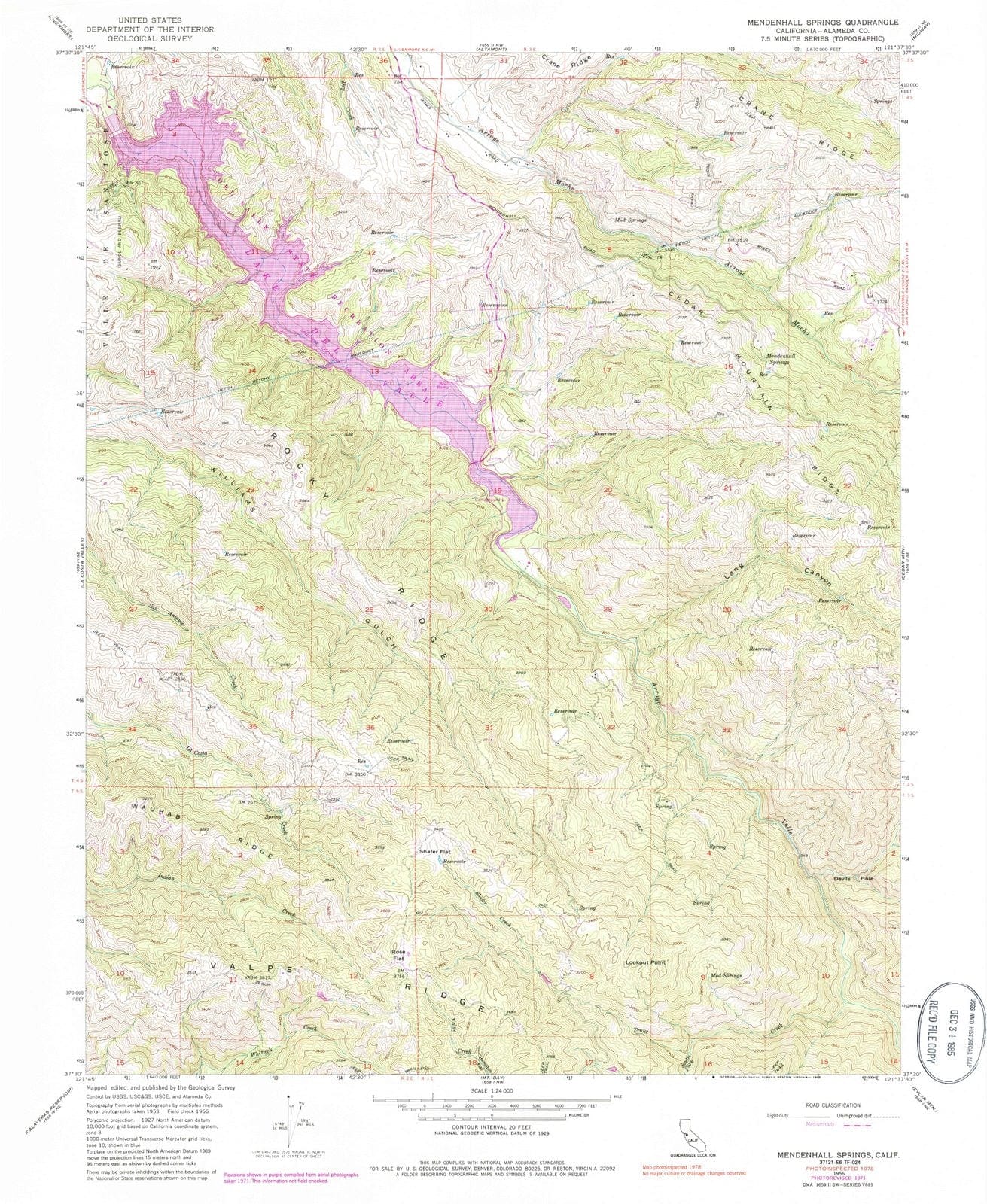 1956 Mendenhall Springs, CA - California - USGS Topographic Map