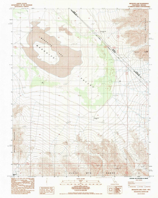 1985 Mesquite Lake, CA - California - USGS Topographic Map v2