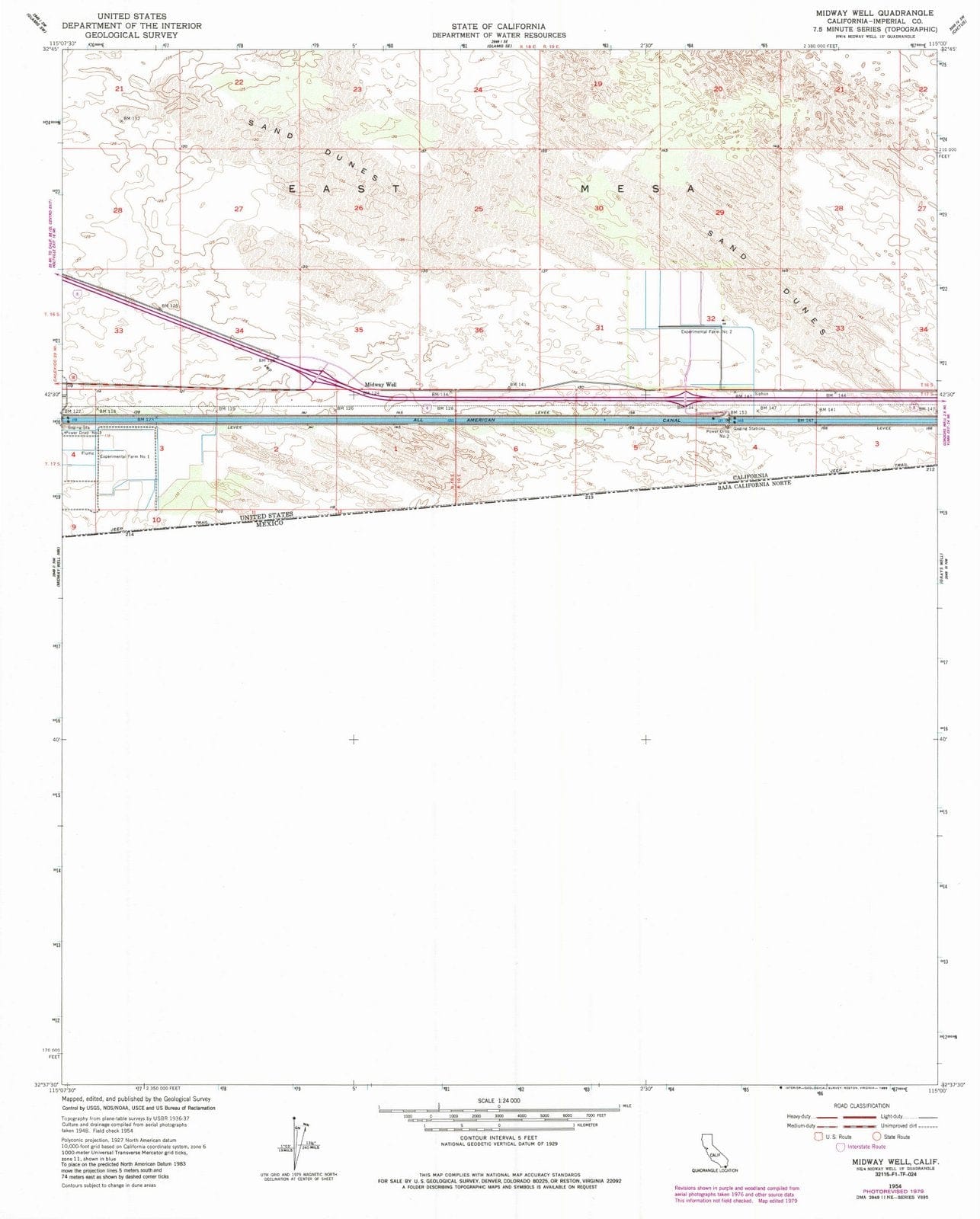 1954 Midway Well, CA - California - USGS Topographic Map v3