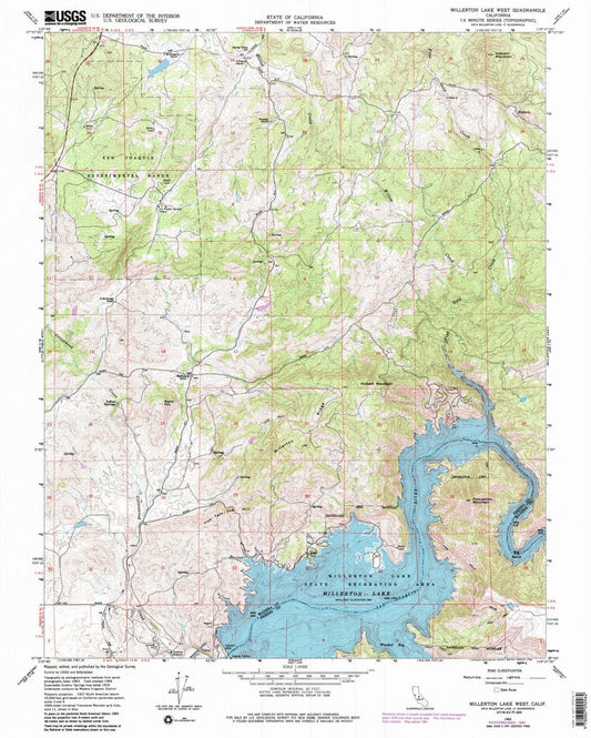 1965 Millerton Lake West, CA - California - USGS Topographic Map