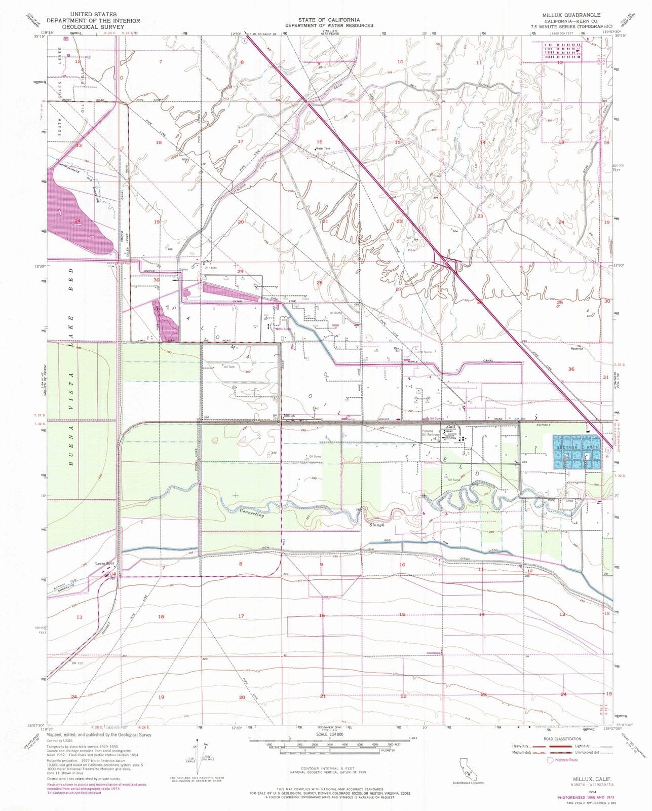 1954 Millux, CA - California - USGS Topographic Map