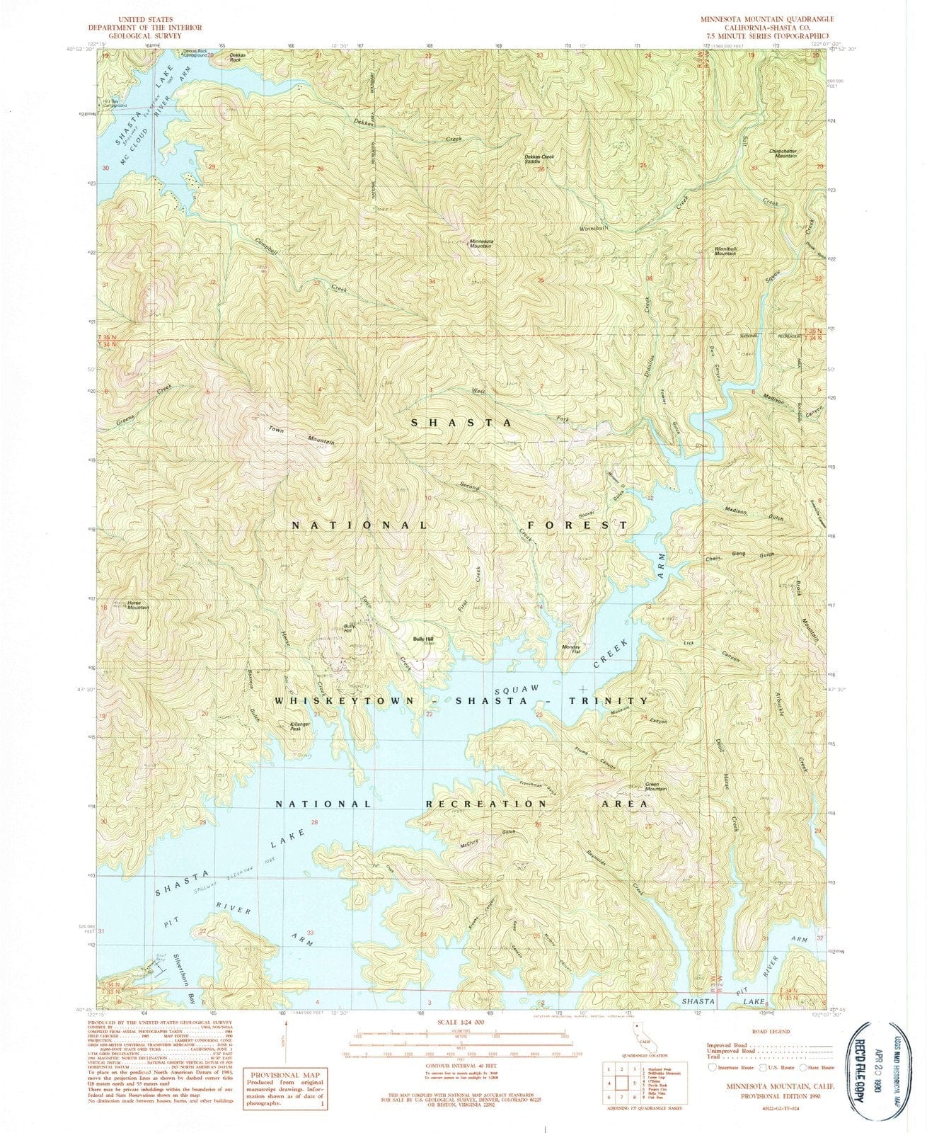 1990 Minnesota Mountain, CA - California - USGS Topographic Map