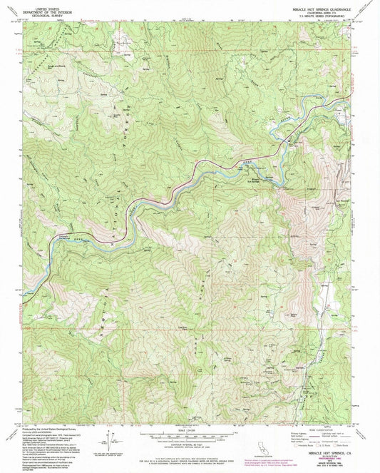 1972 Miracle Hot Springs, CA - California - USGS Topographic Map