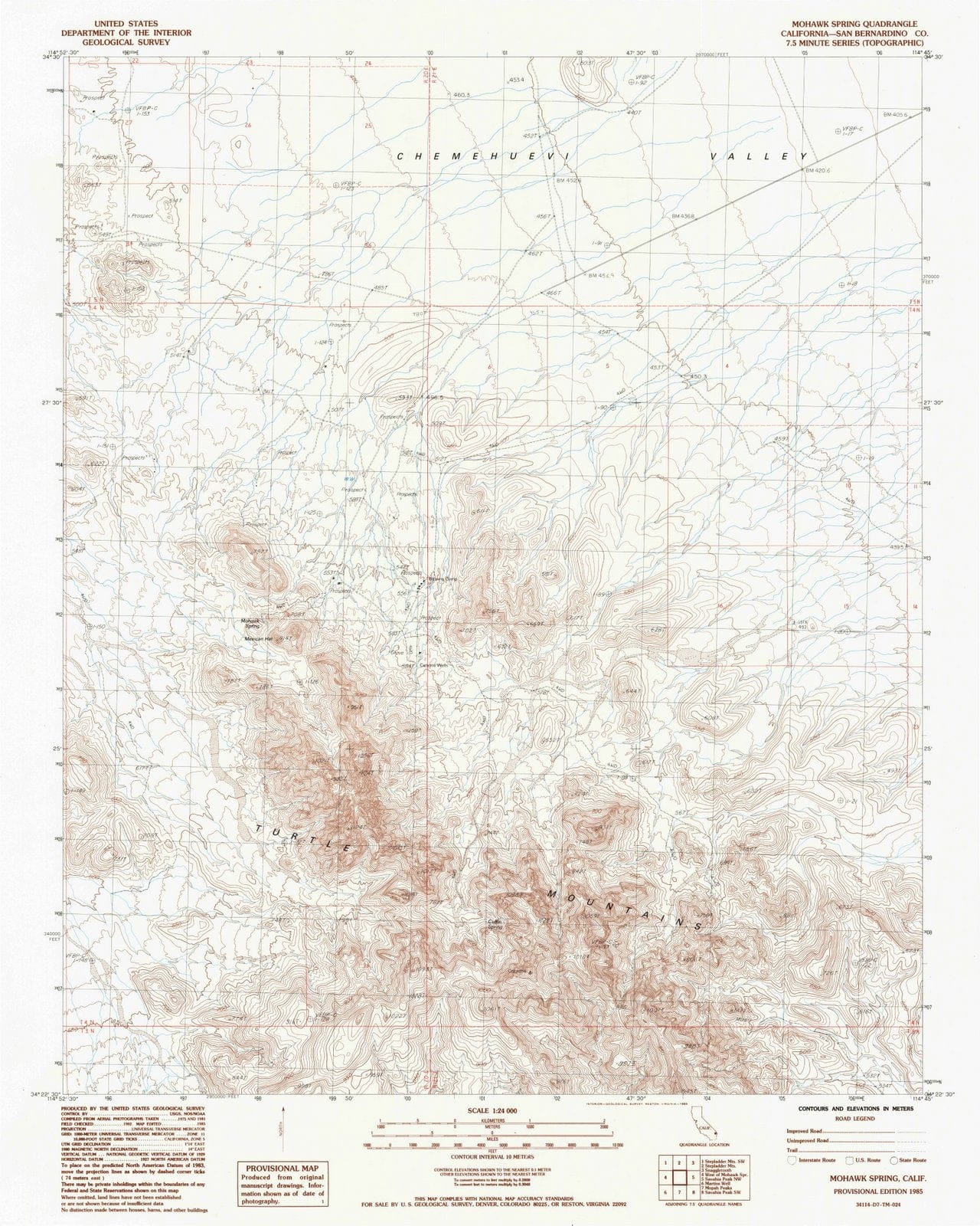 1985 Mohawk Spring, CA - California - USGS Topographic Map