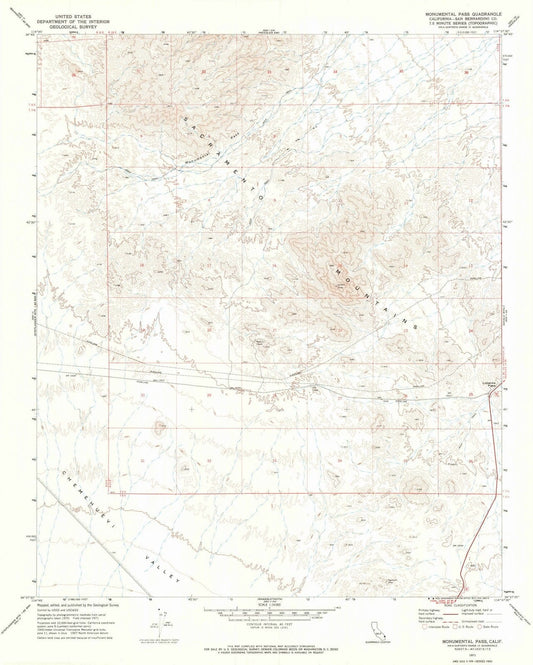 1971 Monumental Pass, CA - California - USGS Topographic Map