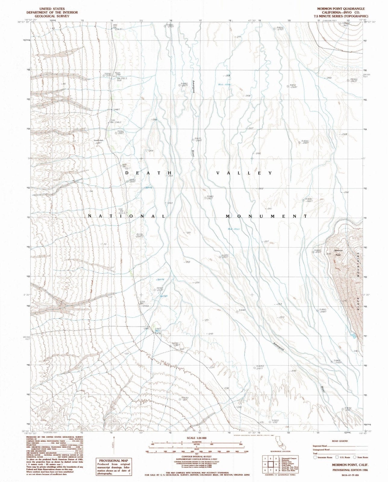 1986 Mormon Point, CA - California - USGS Topographic Map
