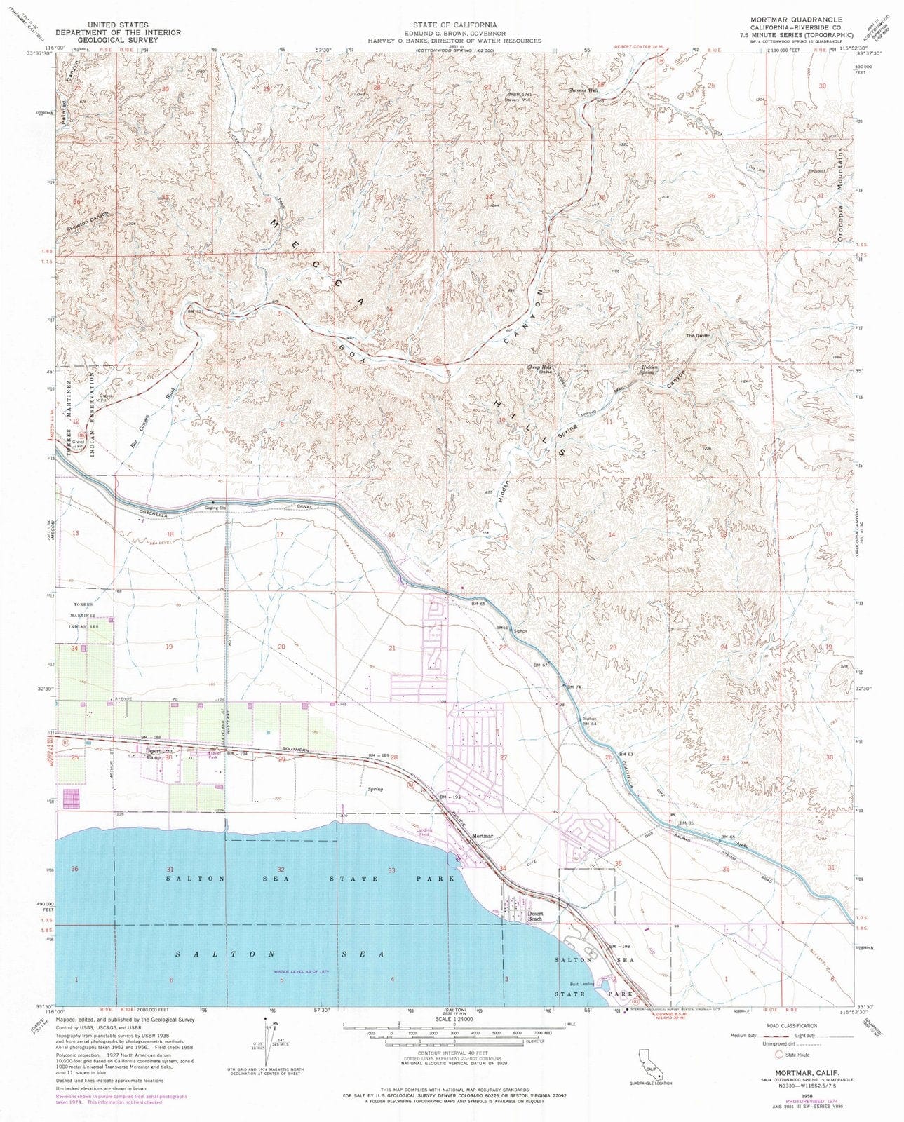 1958 Mortmar, CA - California - USGS Topographic Map