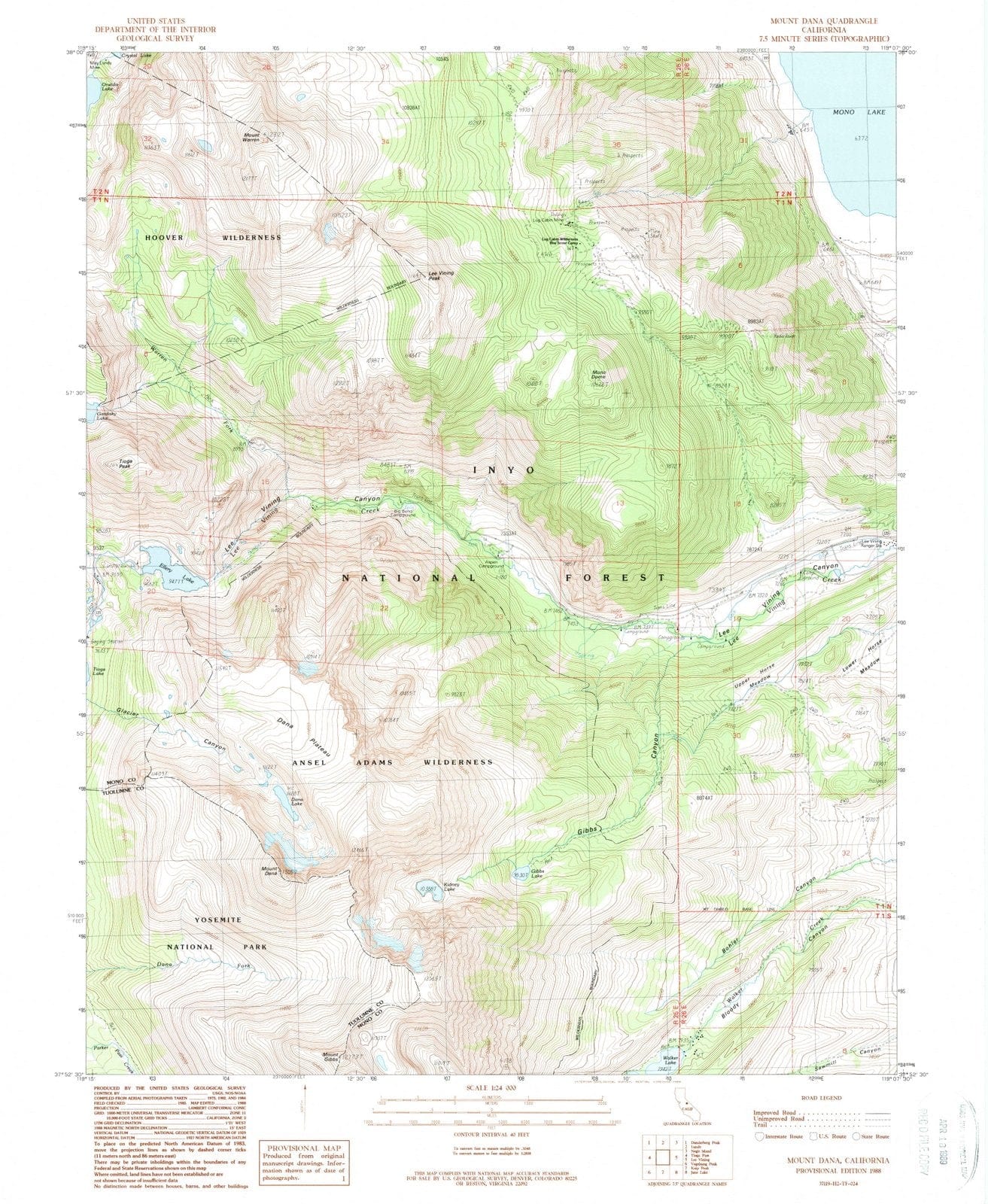 1988 Mountana, CA - California - USGS Topographic Map