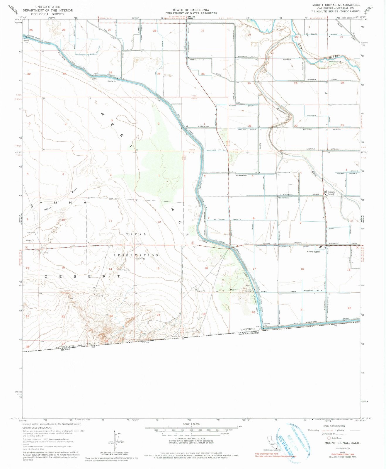 1957 Mount Signal, CA - California - USGS Topographic Map