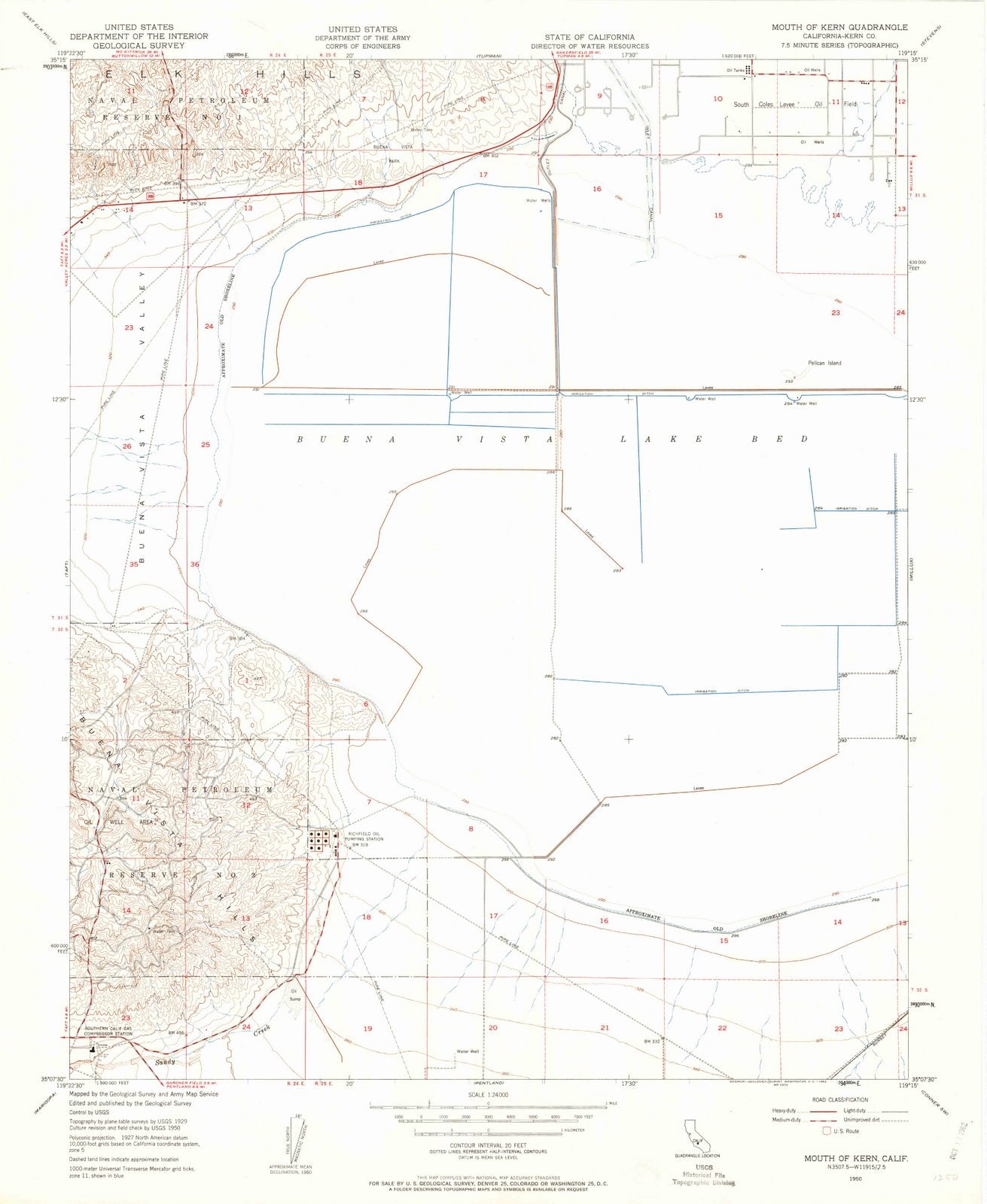 1950 Mouth of Kern, CA - California - USGS Topographic Map
