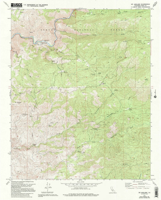 1972 Mt. Adelaide, CA - California - USGS Topographic Map