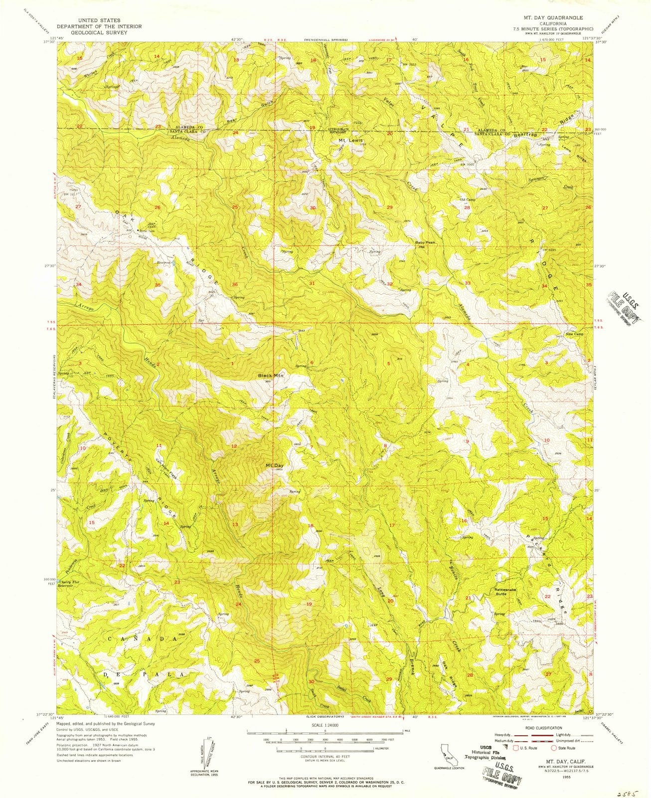 1955 Mt.ay, CA - California - USGS Topographic Map