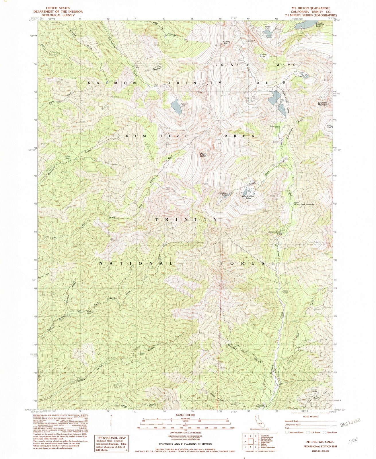 1982 Mt. Hilton, CA - California - USGS Topographic Map