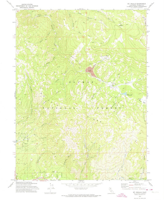 1972 Mt. Ingalls, CA - California - USGS Topographic Map