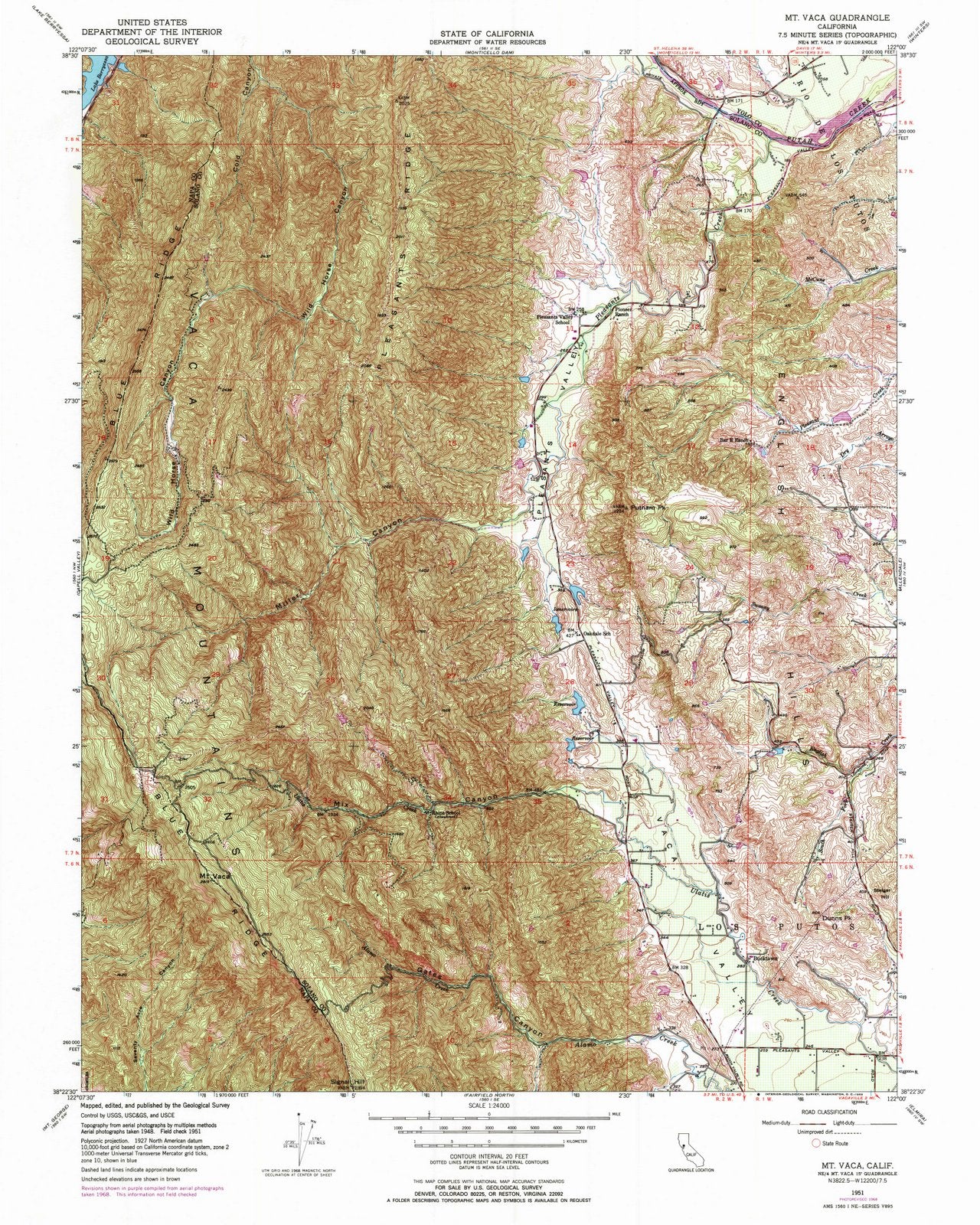 1951 Mt. Vaca, CA - California - USGS Topographic Map
