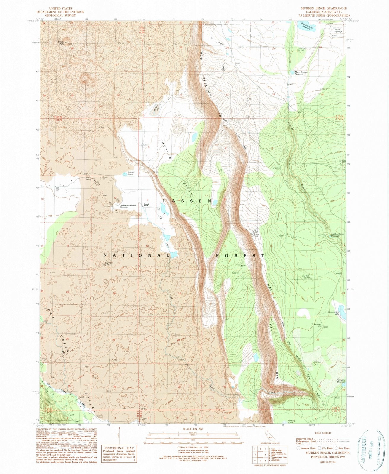 1990 Murken Bench, CA - California - USGS Topographic Map