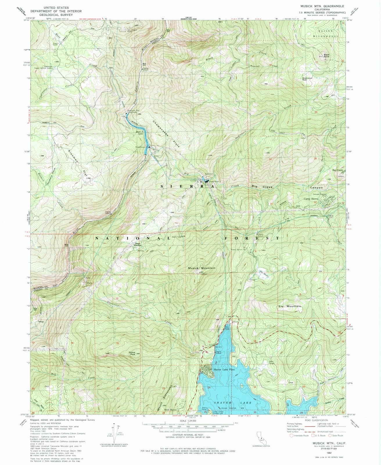 1982 Musick MTN, CA - California - USGS Topographic Map
