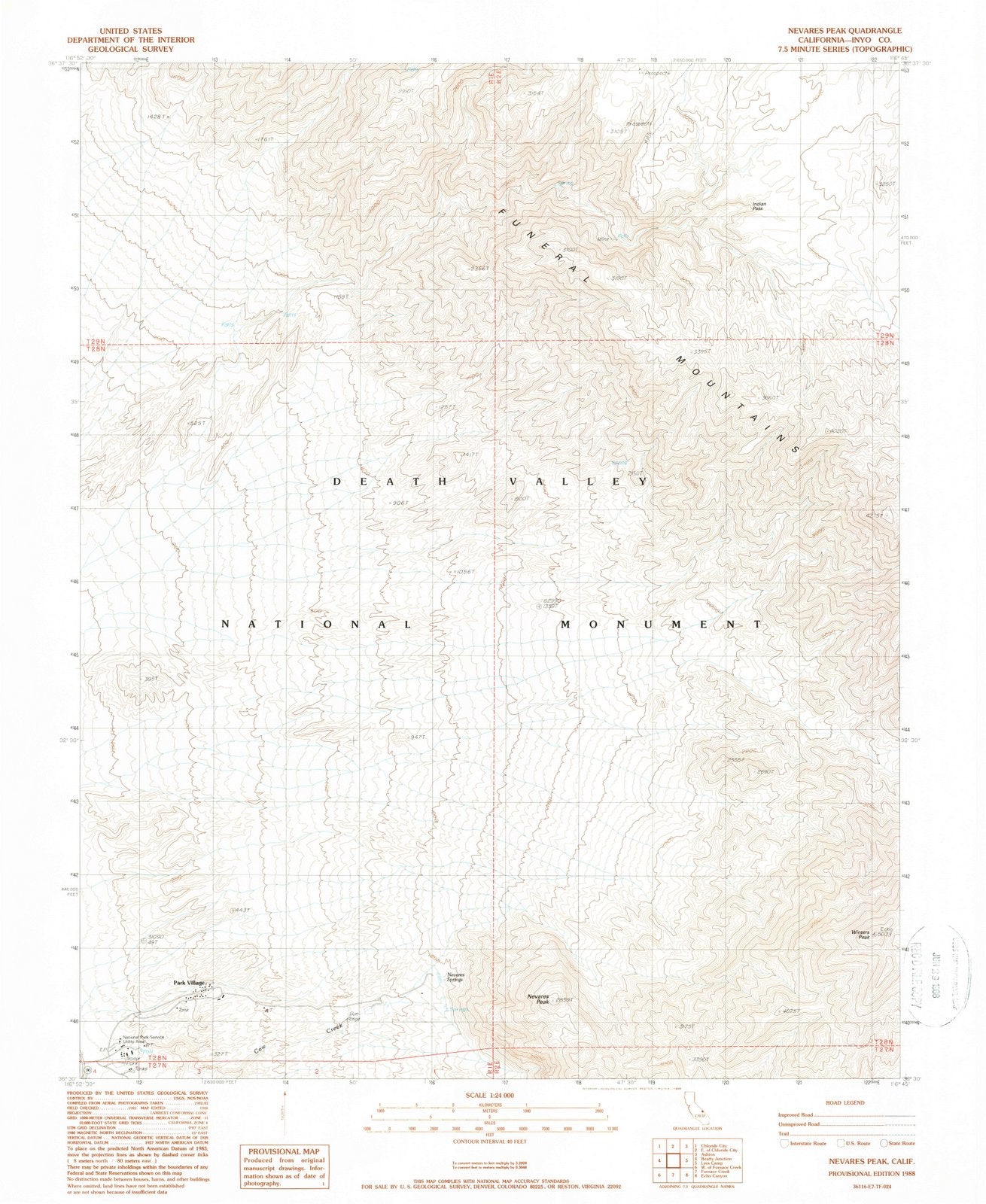 1988 Nevares Peak, CA - California - USGS Topographic Map