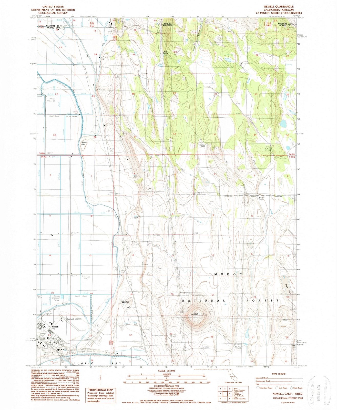 1988 Newell, CA - California - USGS Topographic Map