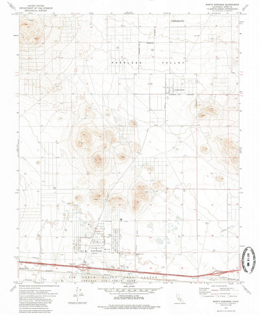 1973 North Edwards, CA - California - USGS Topographic Map