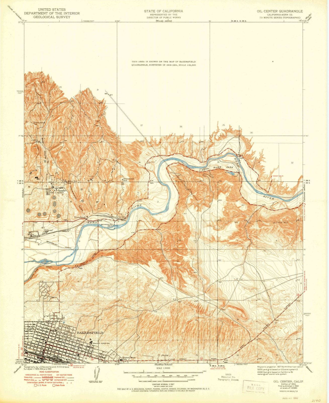 1950 Oil Center, CA - California - USGS Topographic Map