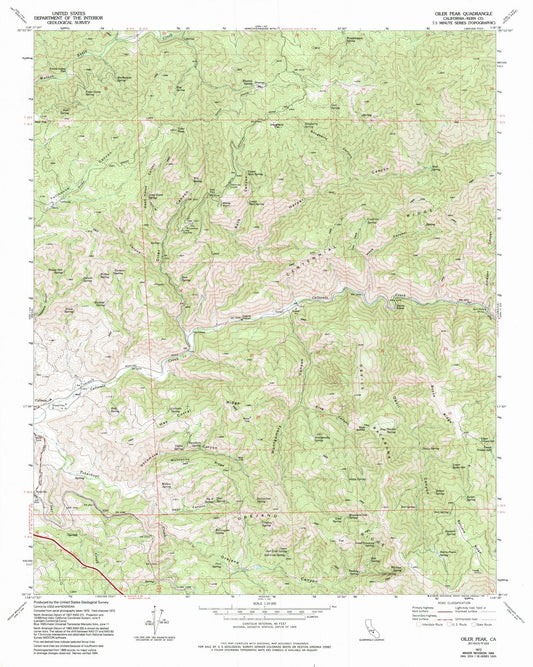 1972 Oiler Peak, CA - California - USGS Topographic Map